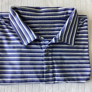 COOLIBAR POLO UPF 50+ Long Sleeve Outdoor Golf Hiking Boating Blue/white XXL